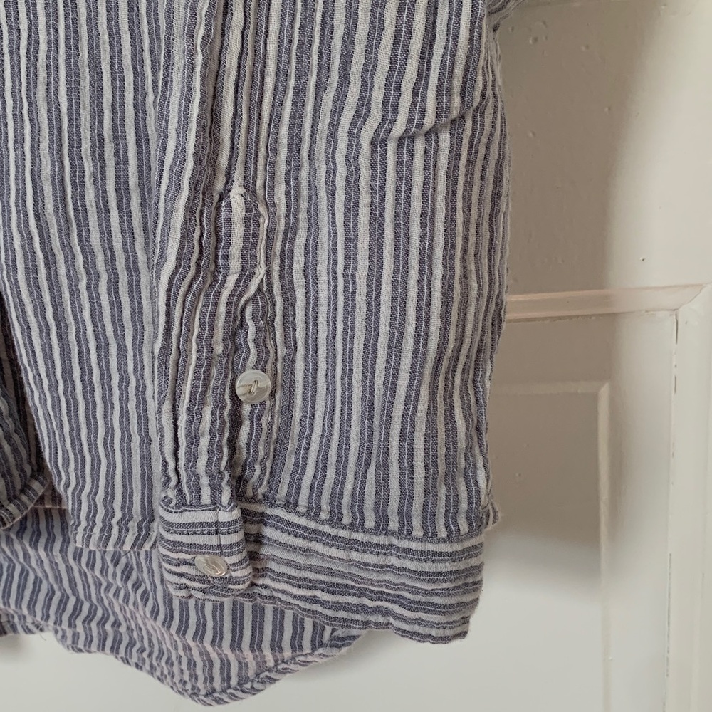 100% Cotton Universal Thread Striped Button-Up - image 4